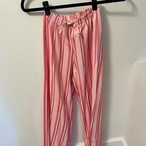 Zara Pink and White Striped Pants